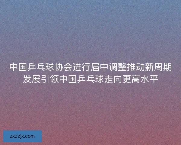 中国乒乓球协会进行届中调整推动新周期发展引领中国乒乓球走向更高水平