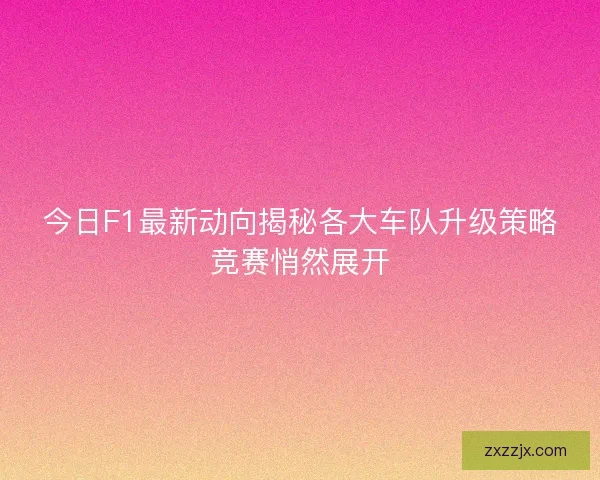 今日F1最新动向揭秘各大车队升级策略竞赛悄然展开