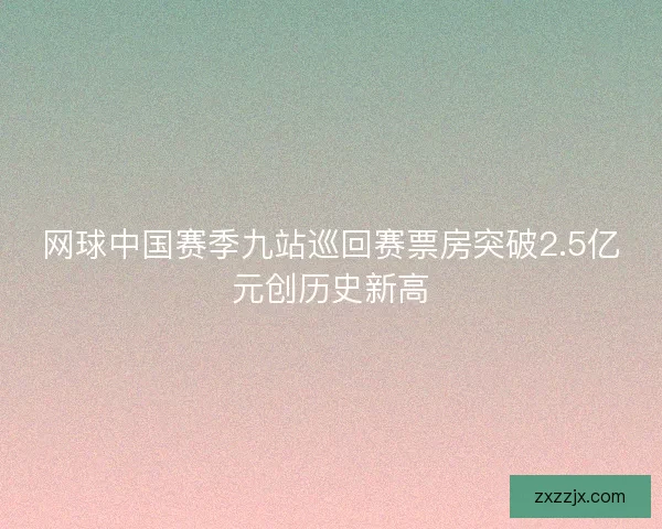 网球中国赛季九站巡回赛票房突破2.5亿元创历史新高